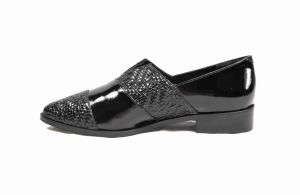 kožená a atestovaná obuv Luxusní dámské kožené lakované polobotky BY-CAN, 384-600 černé by can