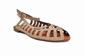 Luxusní kožené sandálky 240281 zlaté třpytivé | 36, 37, 38, 39, 40