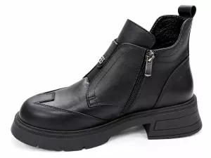 kožená a atestovaná obuv Originální černé kotníčkové boty „511-06“ Donna Style