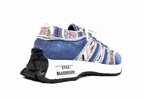 kožená a atestovaná obuv Originální Jeans tenisky “STAR BLUEMOON“ s bílou nápaditou podrážkou 822 Starbluemoon