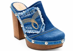 Originální riflové nazouváky „Star BlueMoon“ 422 s podpatkem | 36, 38
