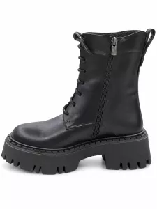 kožená a atestovaná obuv Originální vysoké boty „Marcellashoes“ 523, s vysokou platformou, černé -