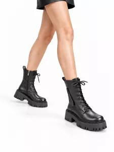 Originální vysoké boty „Marcellashoes“ 523, s vysokou platformou, černé | 38, 39