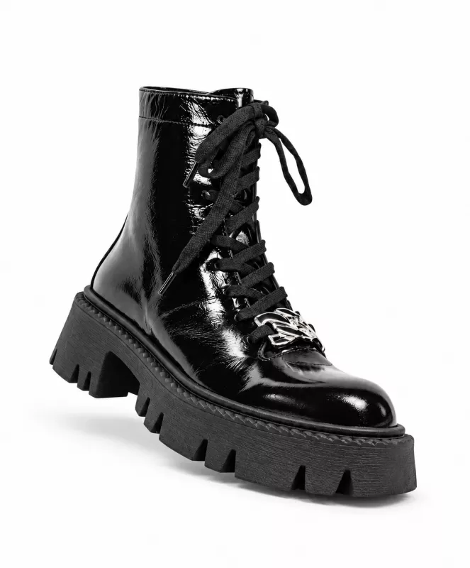 kožená a atestovaná obuv Originální kotníčkové kožené boty „2239-1“ černé Donna Style