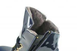 kožená a atestovaná obuv Kotníkové botky 264 se šněrováním, Dark Blue Atibur