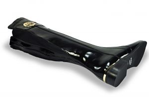 kožená a atestovaná obuv Luxusní lesklé kozačky, černá 467 Di Lusso Italy