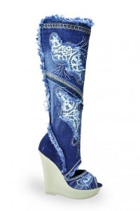 kožená a atestovaná obuv Riflové kozačky 4044A s dekorativním šitím Starbluemoon